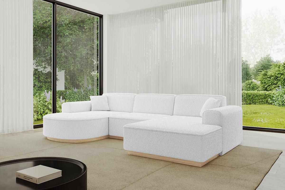 WOHNLANDSCHAFT ARRIO-U1 303x171x83 cm Weiß - Weiß, Holzwerkstoff/Textil (303/83/171cm) - ALTDECOR