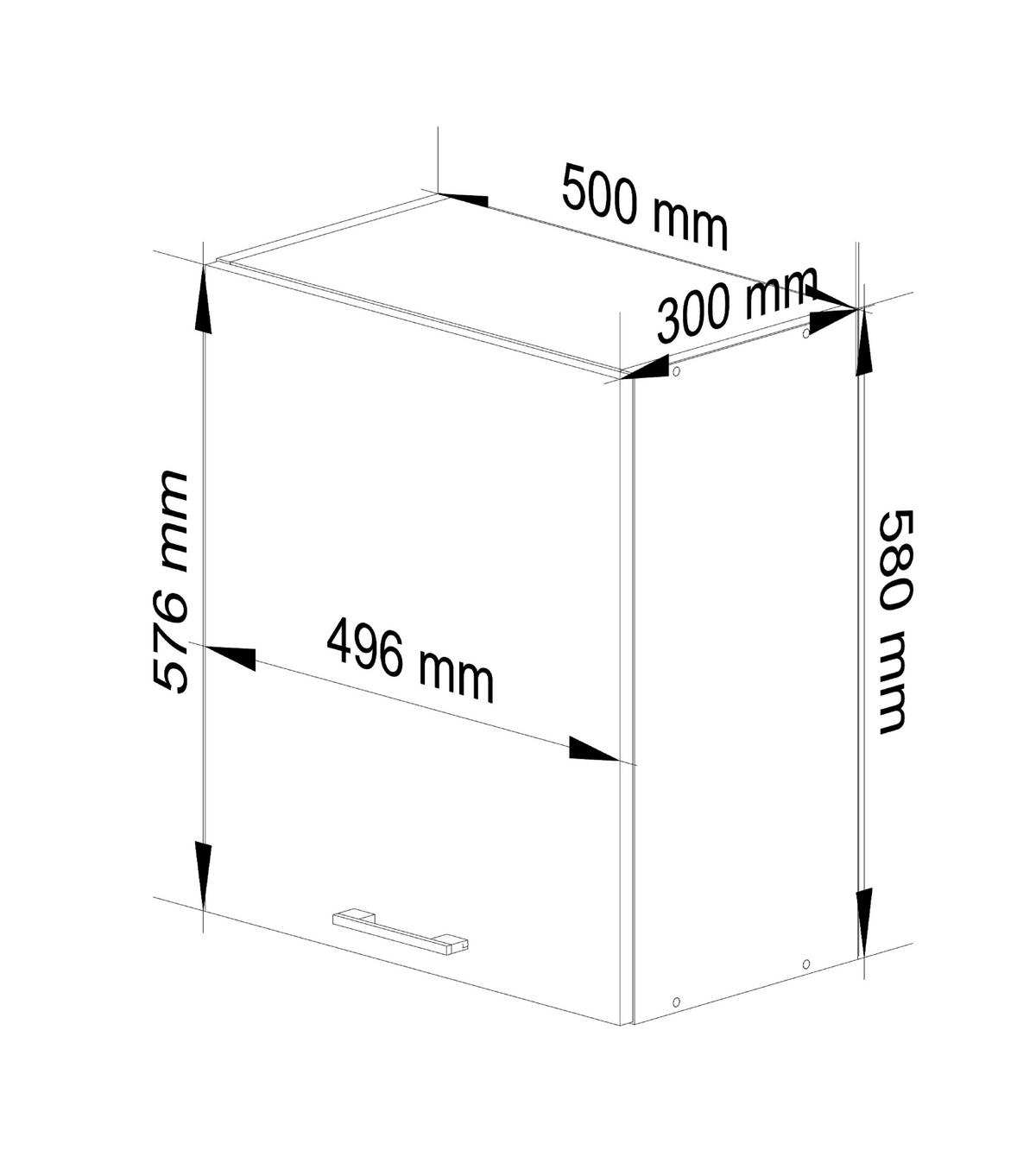 HÄNGESCHRANK Weiß 58/50/30 - Weiß, Holzwerkstoff (50/58/30cm) - RAUMHIRSCH FURNITURE