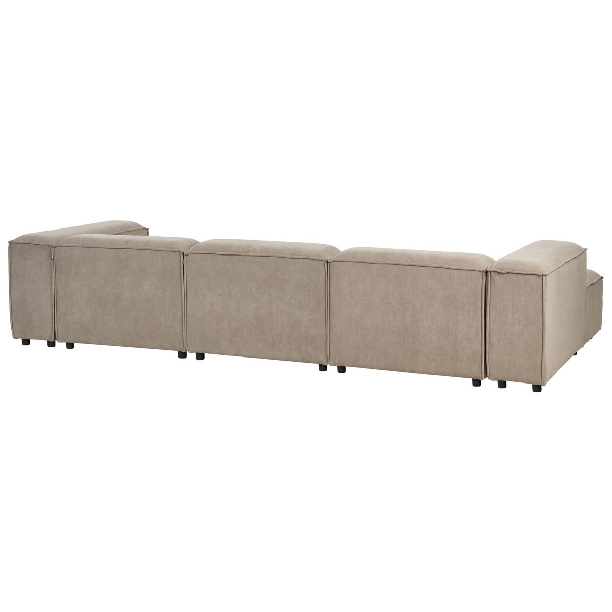 ECKSOFA Modul 4-Sitzer rechtsseitig Hellbraun Cord Ardal - Hellbraun/Schwarz, Textil (326/180cm) - Beliani