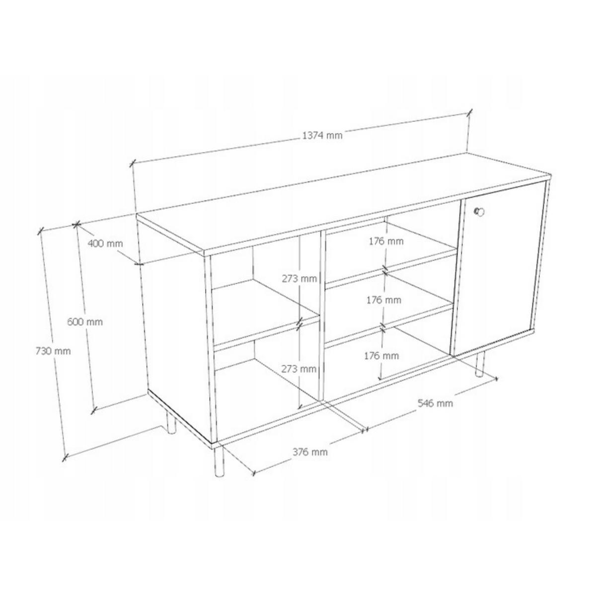 BÜCHERREGAL Venus - Kaschmir/Goldfarben, Holzwerkstoff (137/73/40cm) - RAUMHIRSCH FURNITURE