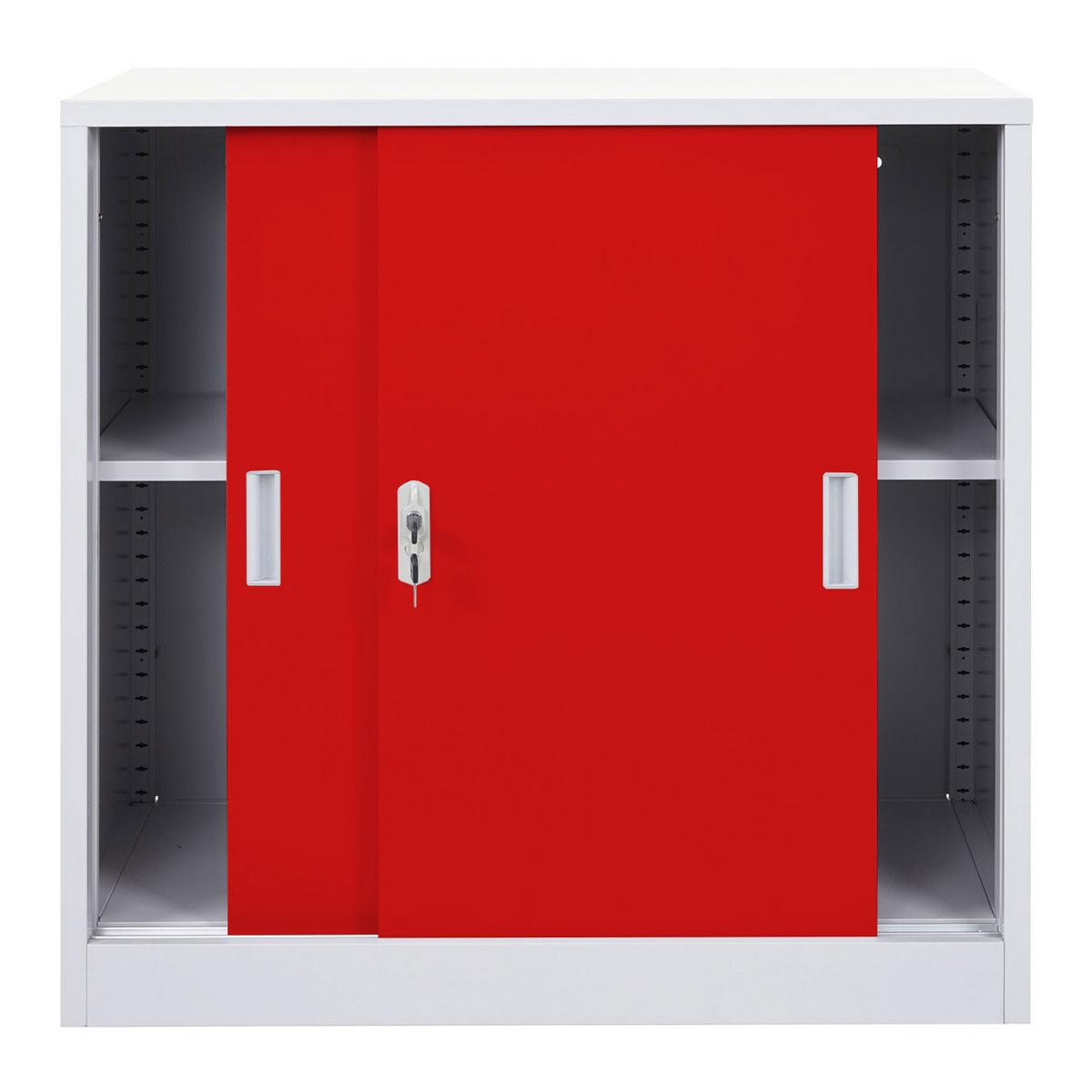 AKTENSCHRANK Rot - Rot, Metall (90/90/45cm) - MCW