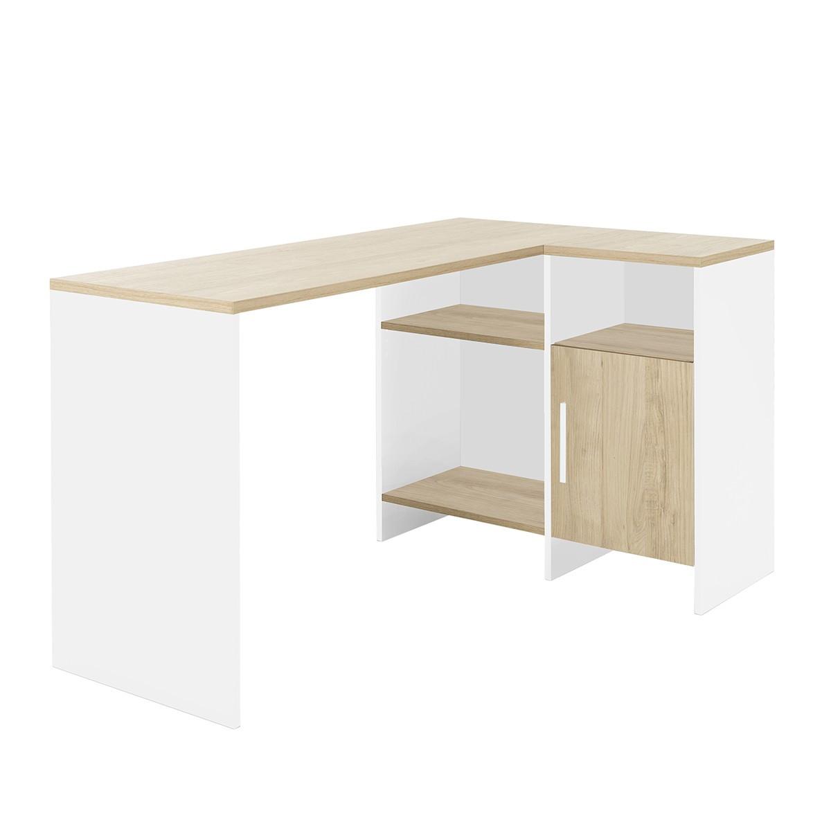 ECKSCHREIBTISCH Liverpool - Französische Herstellung - Weiß, Holzwerkstoff (88/88/76cm) - Calicosy
