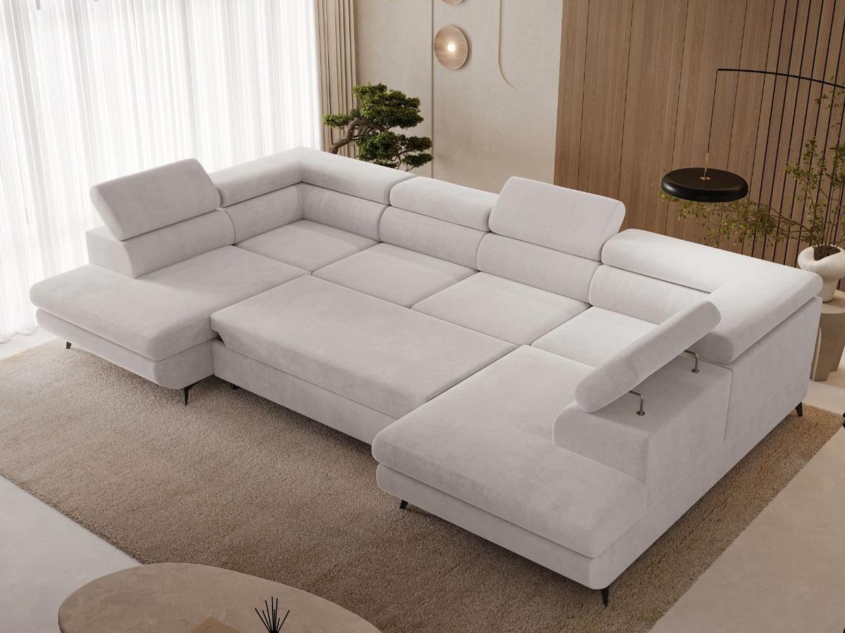 ECKSOFA Argon U Grau - Schwarz/Grau, Holz/Textil (322/190cm) - Graingold