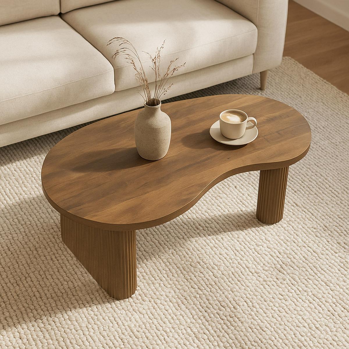 COUCHTISCH organisch Braun - Braun, Holz (60/110/45cm) - MCW