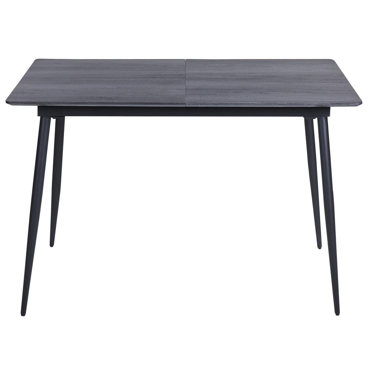 ESSTISCH grau/schwarz 120-160/80 cm ausziehbar Gelanda - Schwarz/Grau, Holzwerkstoff (120/80/78cm) - Beliani