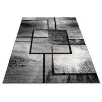 KURZFLORTEPPICH, geometrisch, Dunkelgrau, 140 x 200 cm - Dunkelgrau, Textil (140/200cm) - KADIMA DESIGN