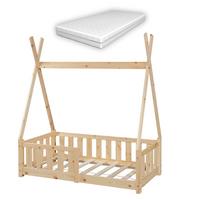 KINDERBETT Helsingborg mit Matratze - Naturfarben, Holz/Textil (70/140cm) - [en.casa]