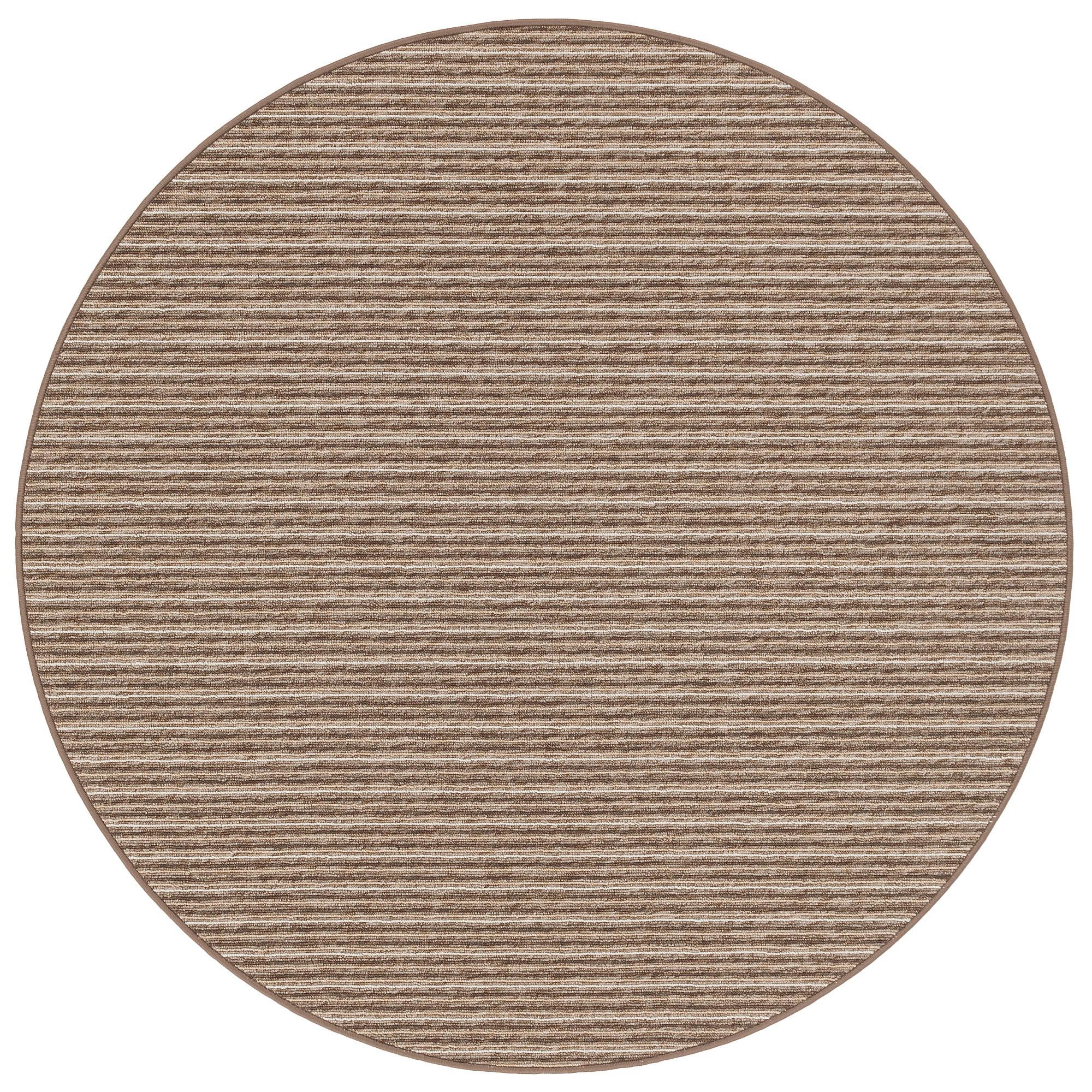 STREIFENBERBER TEPPICH MARTA RUND - Braun, Textil (133/133cm) - Snapstyle