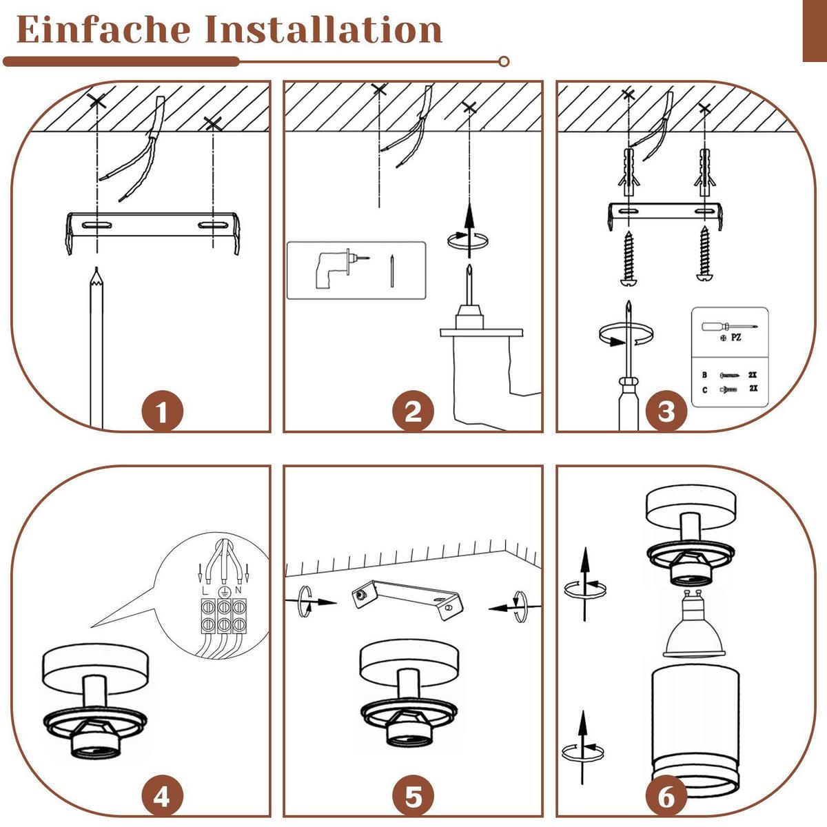 DECKENSTRAHLER Salzuflen 1-flammig 6/6/17 cm - Weiß, Metall (6/6/17cm) - Nettlife