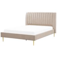 POLSTERBETT 180/200cm Sandbeige Marville - Beige, Textil (180/200cm) - Beliani