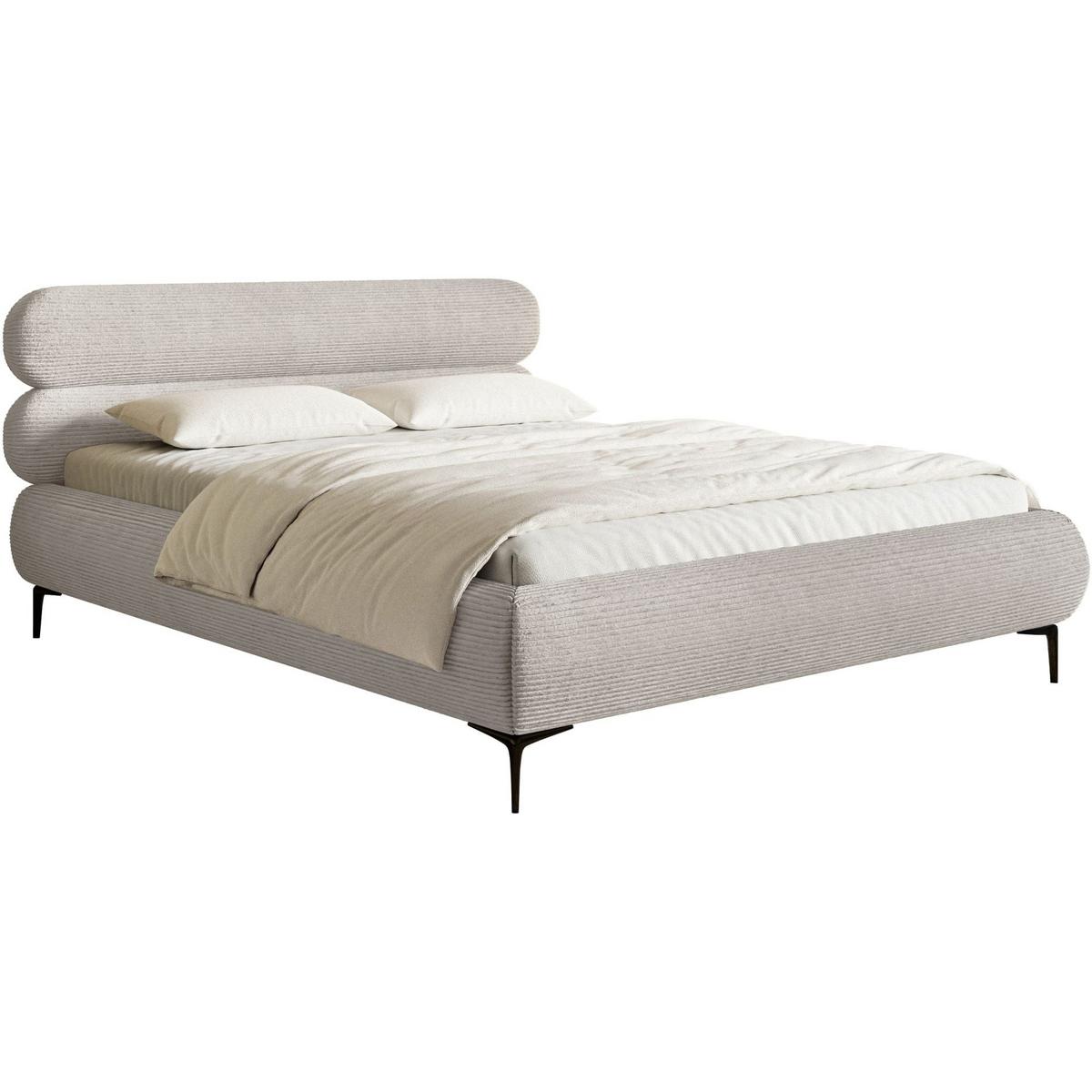 POLSTERBETT Roule Cord Greige 140x200 cm - Taupe/Schwarz, Textil/Metall (140/200cm) - Selsey