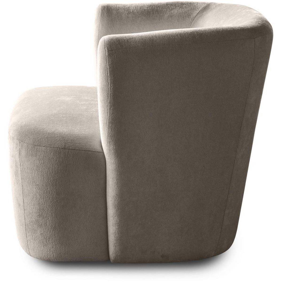 SESSEL Nori cappuccino velour - Schwarz/Cappuccino, Kunststoff/Textil (75/68/72cm) - Beautysofa