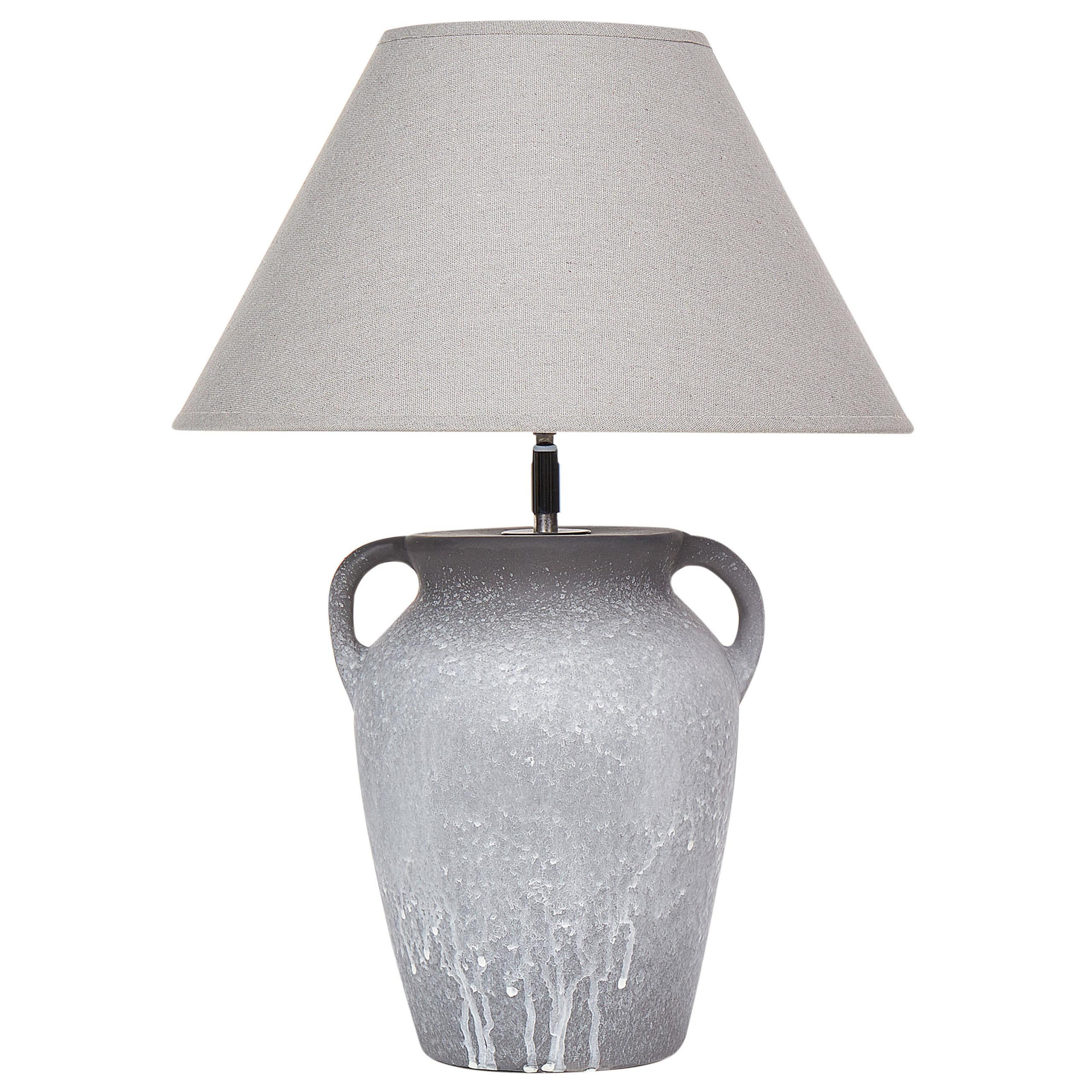 TISCHLEUCHTE Grau/Beige Agefet - Beige/Grau, Keramik (35/35/49cm) - Beliani