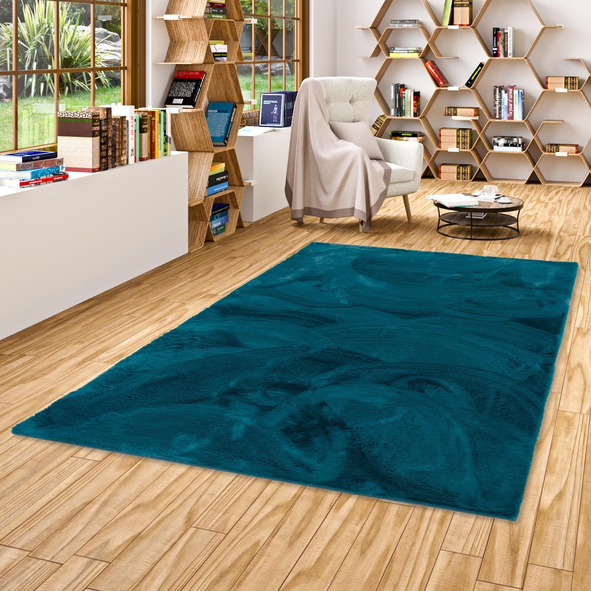 FELLTEPPICH LUXUS SUPER SOFT PLUSH - Petrol, Textil (140/180cm) - Pergamon