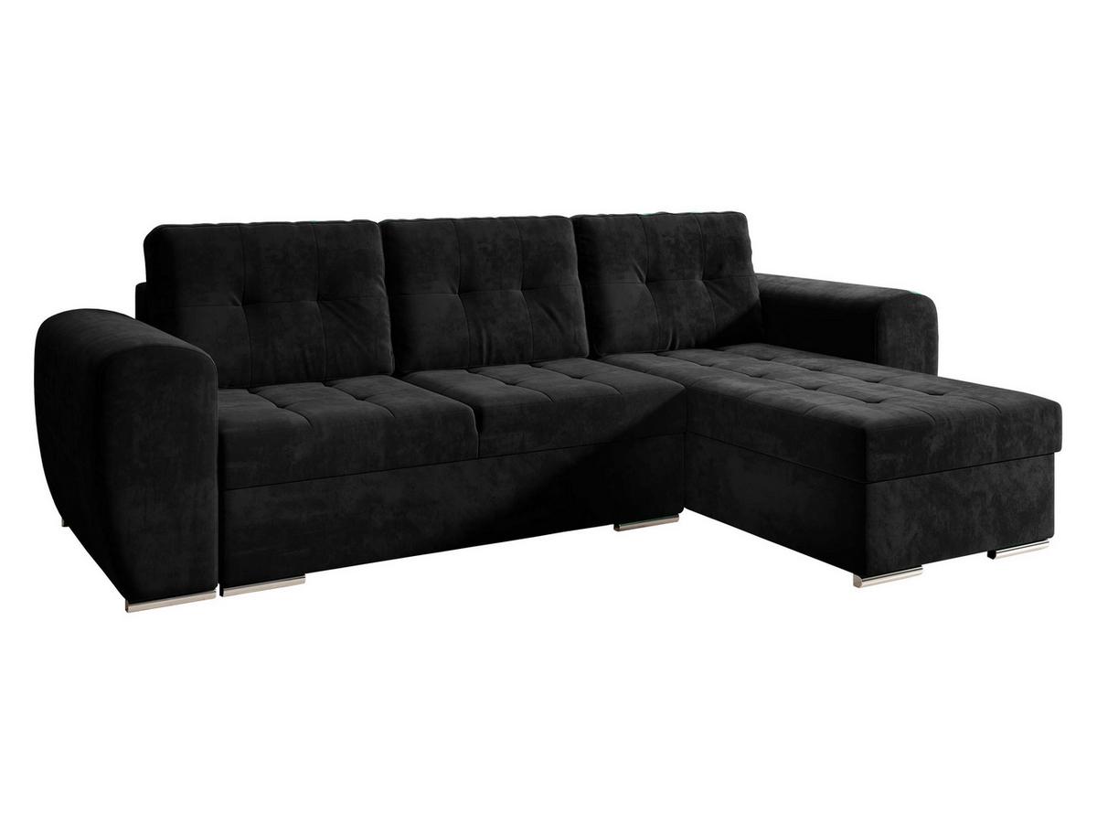 ECKSOFA Bari - Silberfarben/Schwarz, Holz/Textil (256/157cm) - MIRJAN24