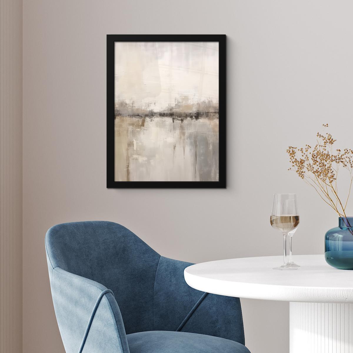POSTER MIT RAHMEN Moderne Kunst - Abstrakt - Beige Bilderrahmen 30x40 cm - Beige, Papier (30/40cm) - MuchoWow