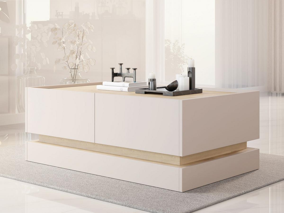 COUCHTISCH Zarpant L97 4K - Sandfarben/Eichefarben, Holzwerkstoff (60/97/40cm) - MIRJAN24