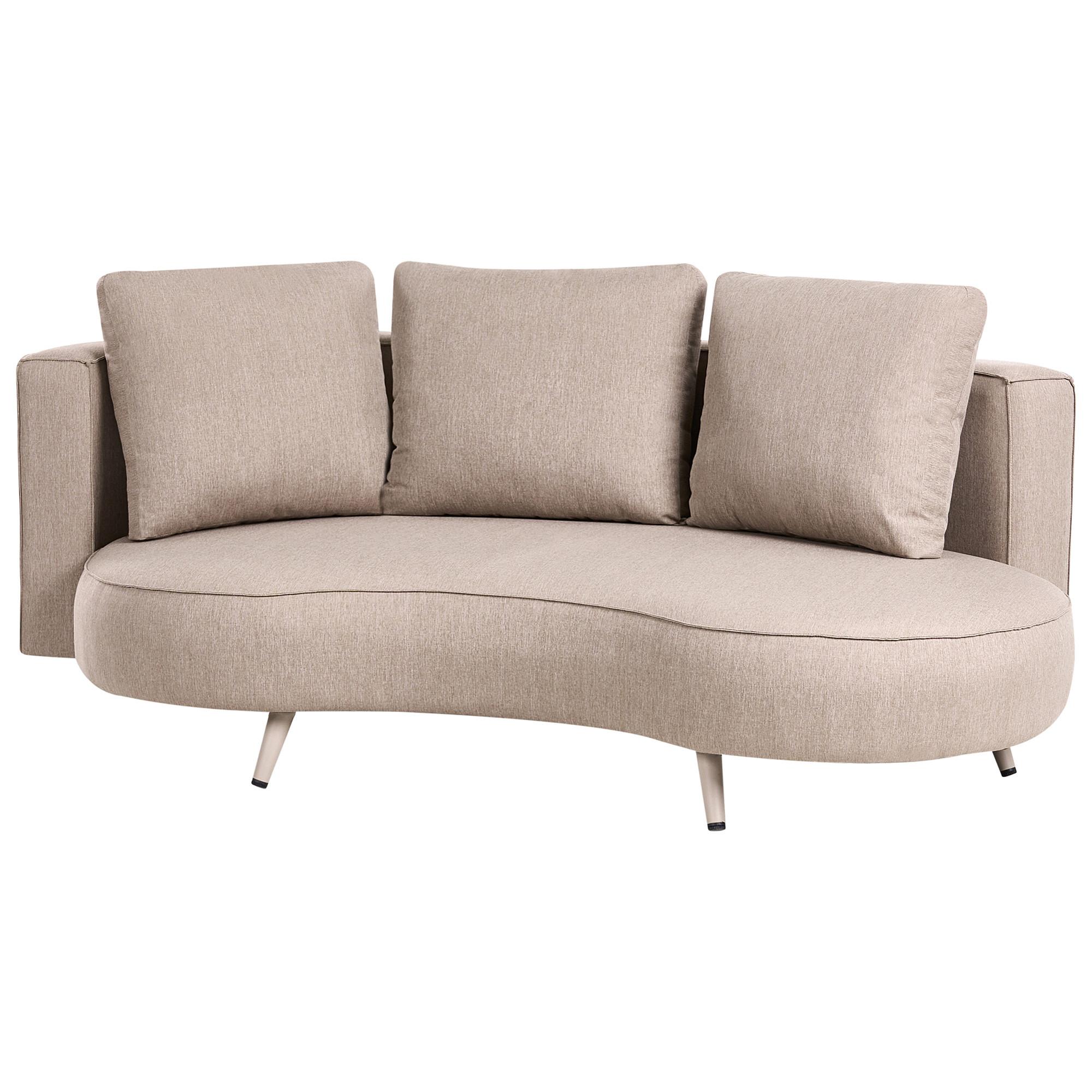 GARTENSOFA 3-Sitzer linksseitig Beige Parori - Beige, Textil (210/95/104cm) - Beliani