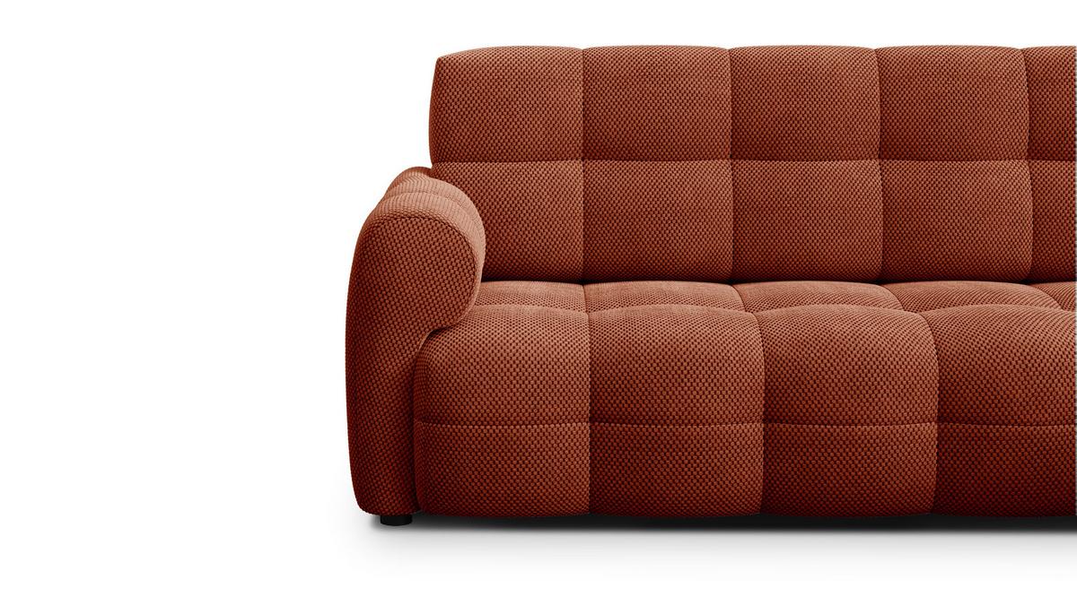 ECKSOFA MELLOW 5-Sitzer, dunkelorange - Dunkelorange/Schwarz, Holz/Textil (283/191cm) - Wozimo