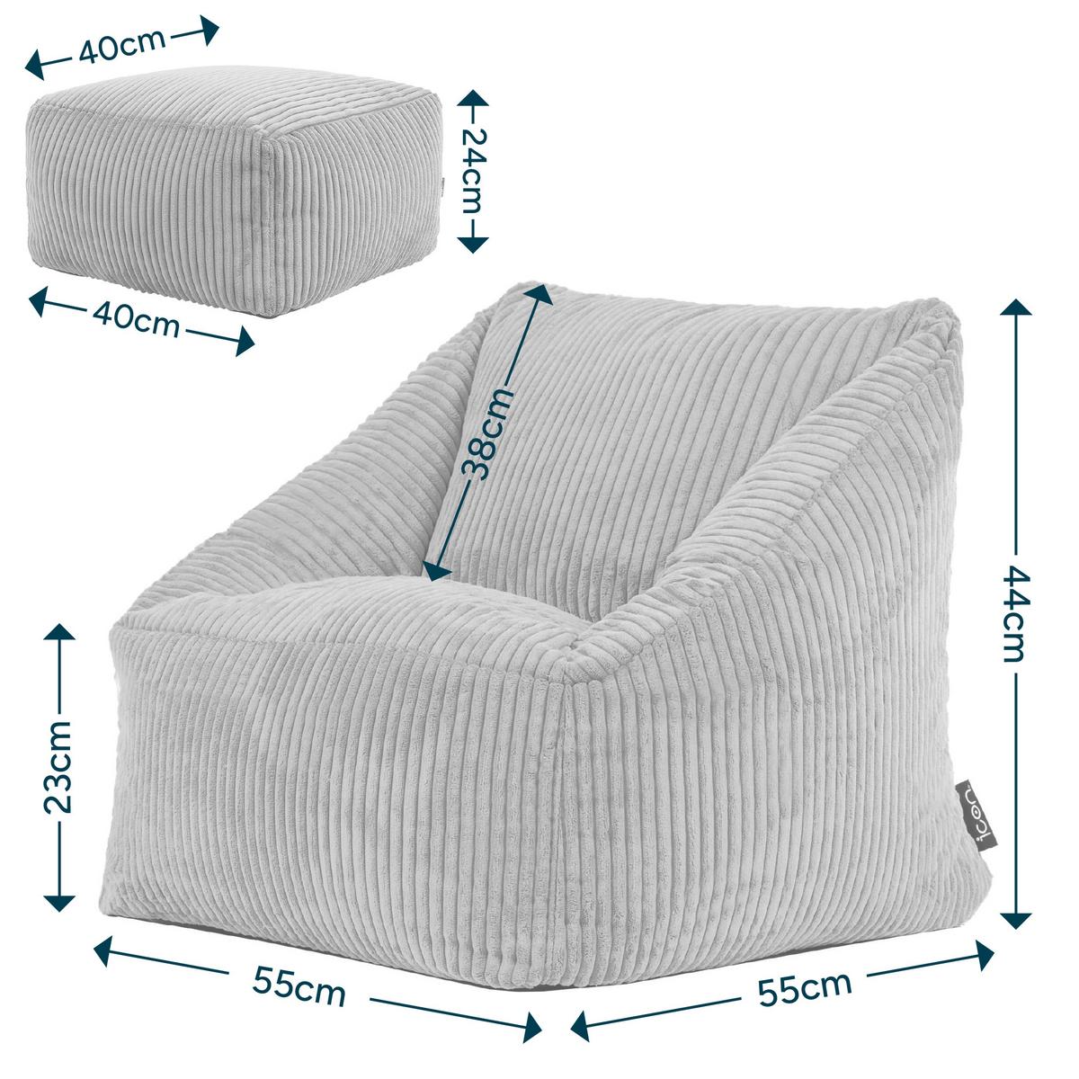 KINDERSITZSACK mit Hocker Natalia - Beige, Textil (55/44/55cm) - icon