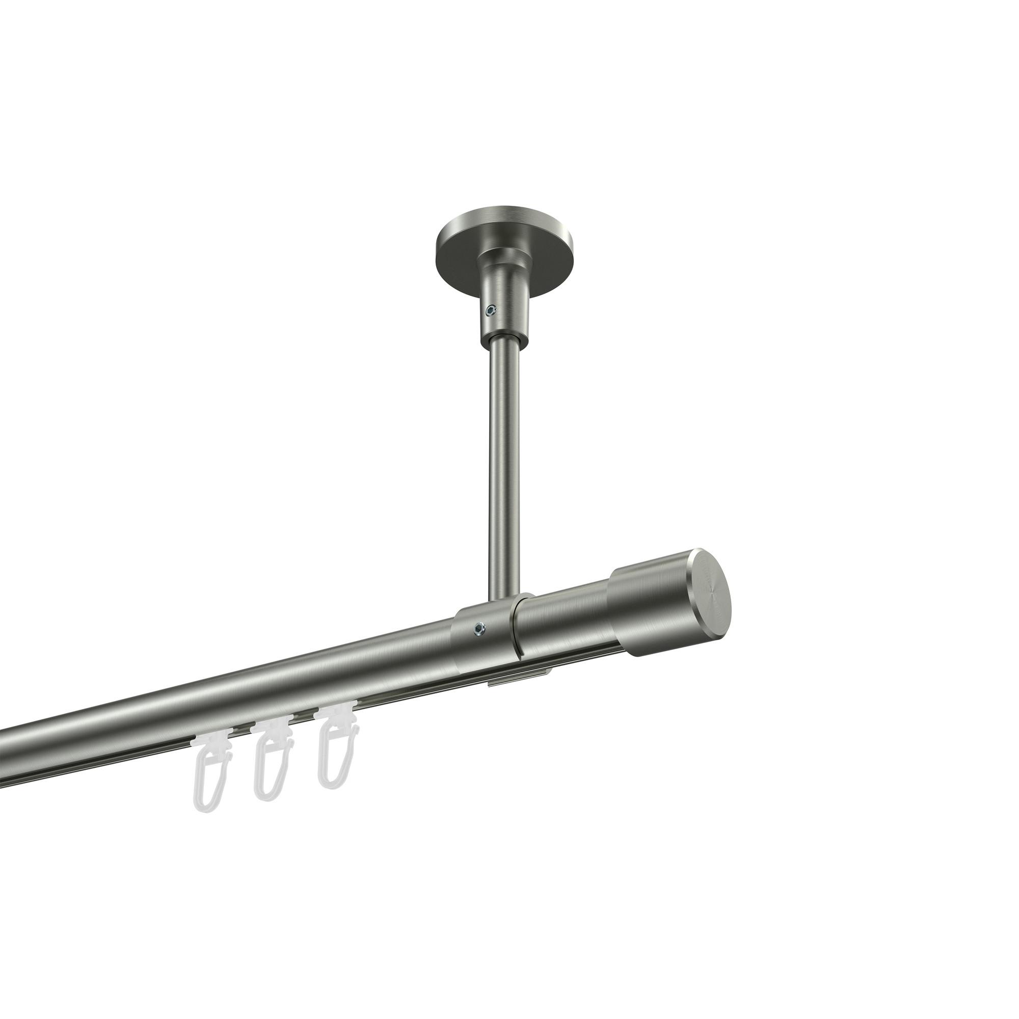 GARDINENSTANGE INNENLAUF Sonette Santo 540 cm (geteilt in 3 x 180 cm), 1-läufig, 20 mm Ø Edelstahl-Optik - Edelstahlfarben, Metall (540cm) - INTERDECO