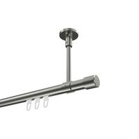GARDINENSTANGE INNENLAUF Sonette Santo 540 cm (geteilt in 3 x 180 cm), 1-läufig, 20 mm Ø Edelstahl-Optik - Edelstahlfarben, Metall (540cm) - INTERDECO