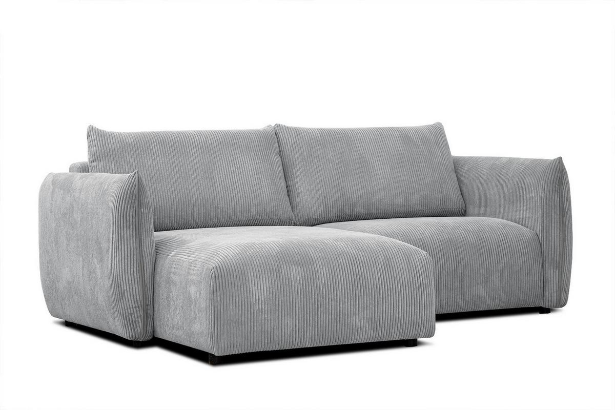 ECKSOFA TAUER 3-Sitzer, hellgrau - Hellgrau/Schwarz, Holzwerkstoff/Kunststoff (173/206cm) - Wozimo