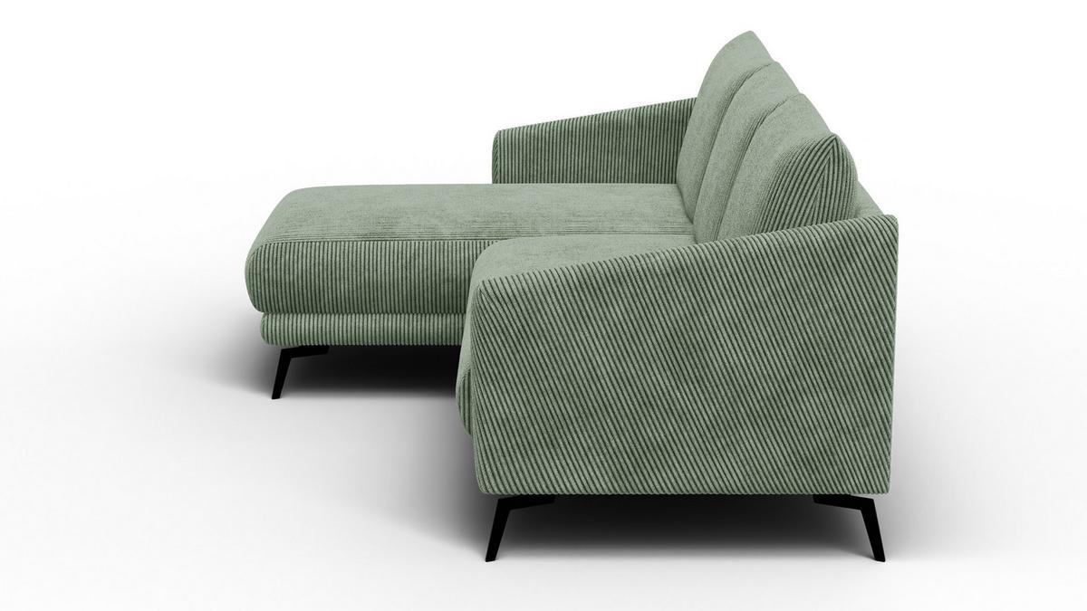 ECKSOFA VILT 3-Sitzer, mint - Schwarz/Mintgrün, Holzwerkstoff/Textil (221/156cm) - Wozimo