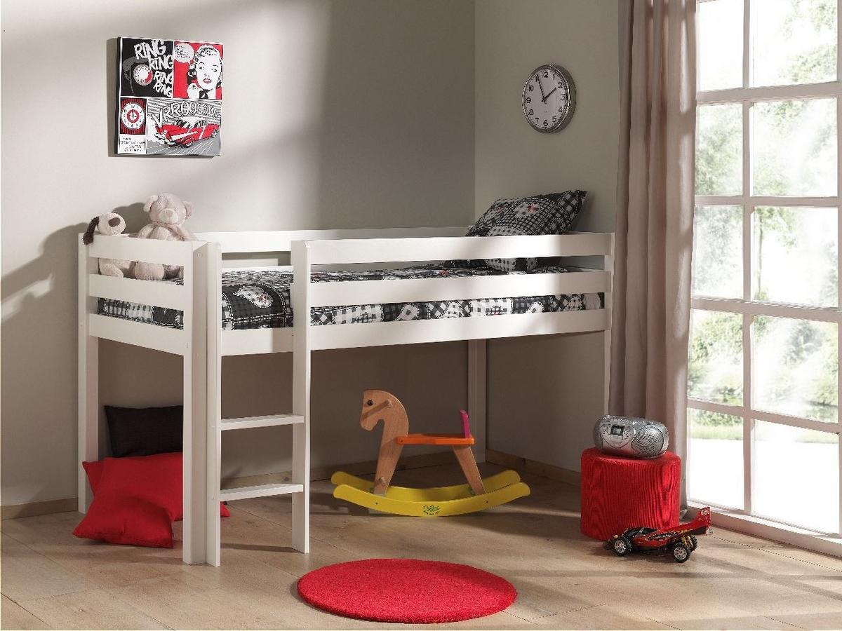 KINDERBETT Karolina 210x114x106 aus Massivholz in Weiß - Weiß, Holz (90/200cm) - 58aufmkessel