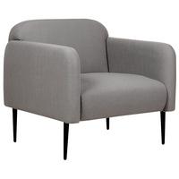 SESSEL Leinen grau/schwarz Stouby - Schwarz/Grau, Textil (83/77/74cm) - Beliani
