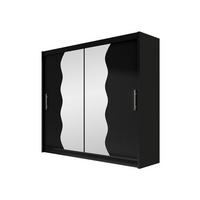 KLEIDERSCHRANK London X - Silberfarben/Schwarz, Holzwerkstoff/Kunststoff (180/215/58cm) - MIRJAN24