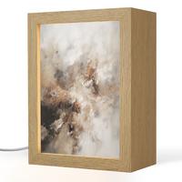 TISCHLEUCHTE Farbe - Abstrakt - Beige - Kunst 15x20 cm - Apfelbaumfarben, Holzwerkstoff (8/15/20cm) - OnlyWow