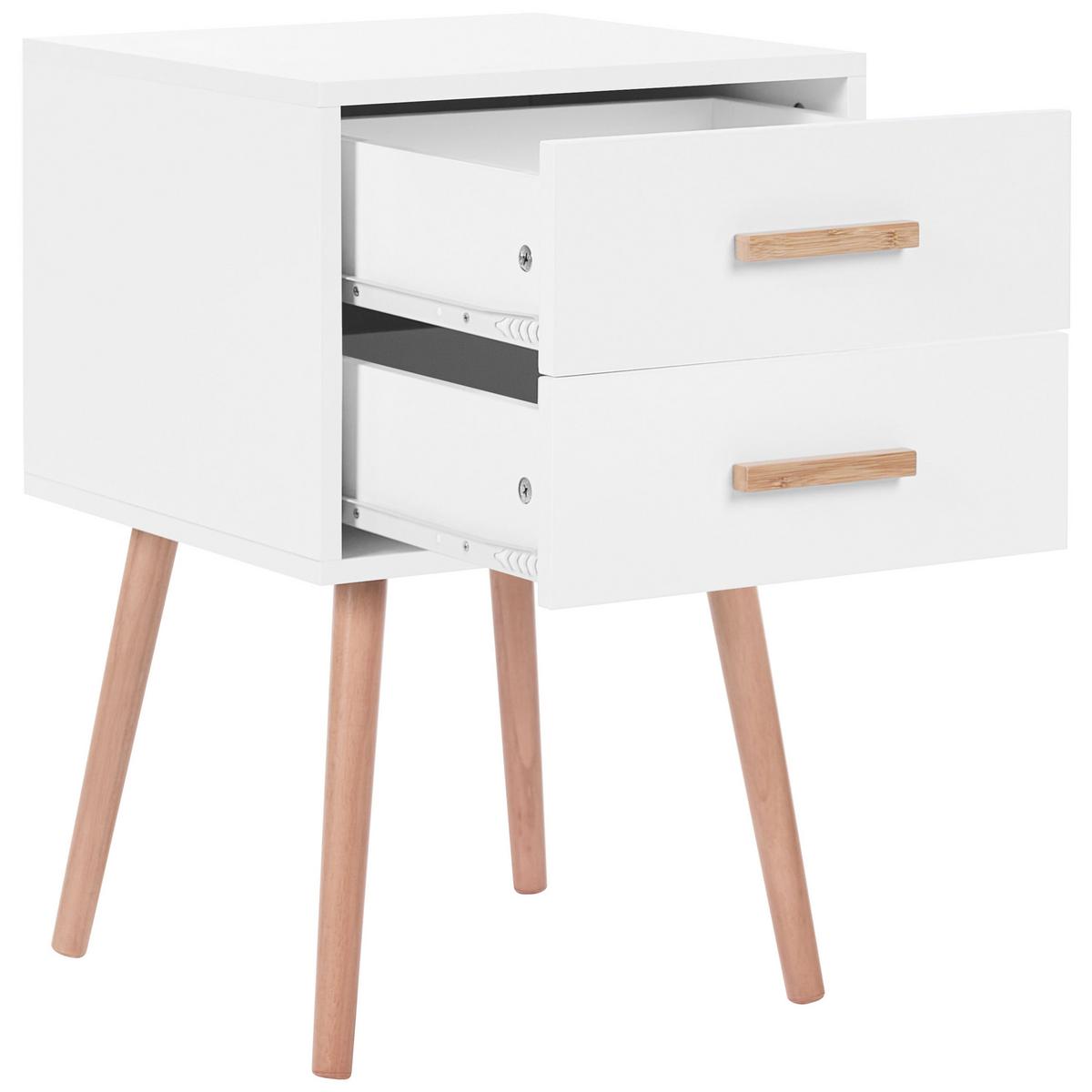 NACHTTISCH 2er-Set Weiß - Weiß, Holzwerkstoff (40/40/62cm) - Beliani