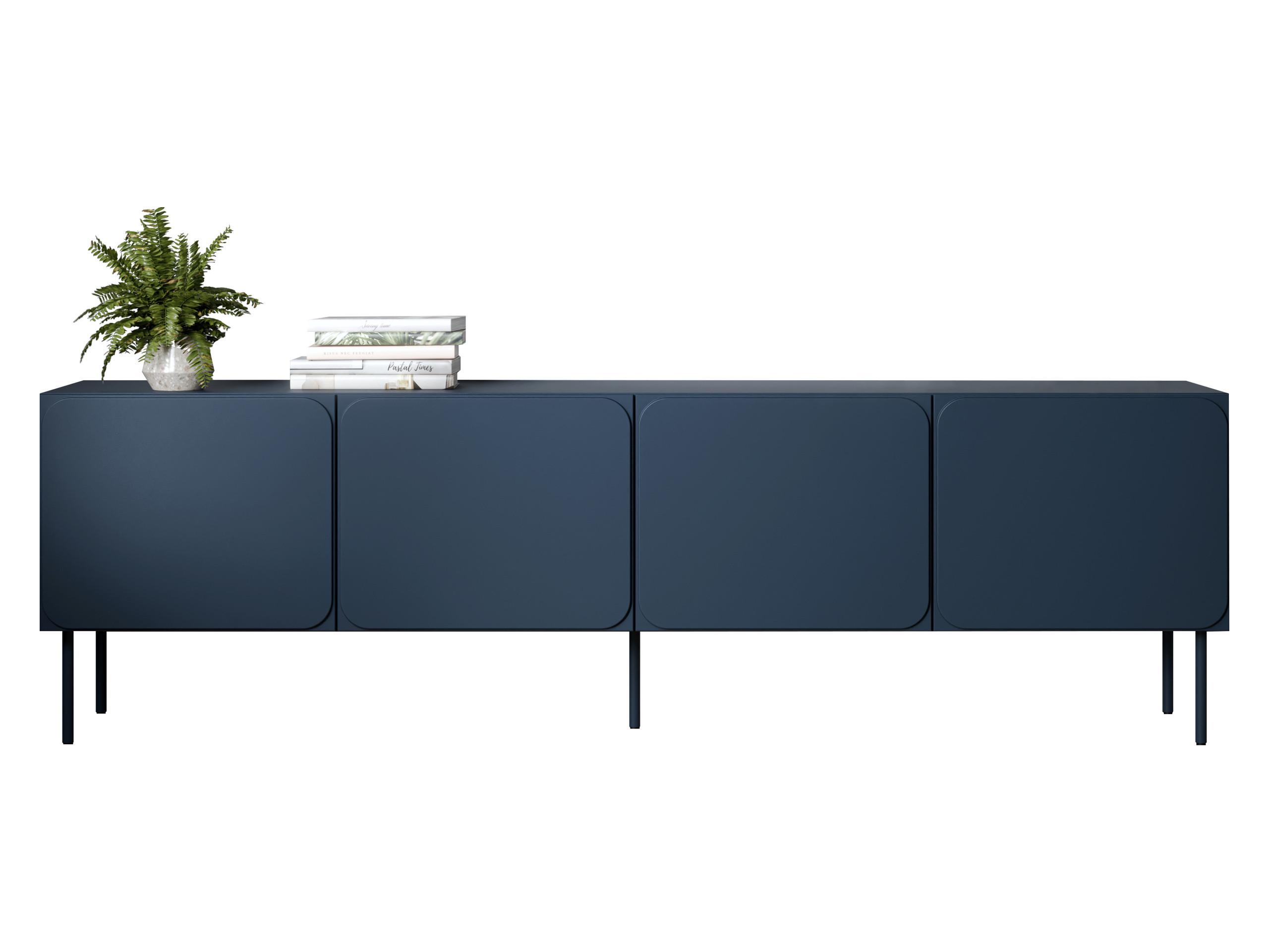 TV-LOWBOARD Rafael 200 4D - Blau, Holzwerkstoff/Metall (200/61/40cm) - MIRJAN24