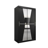 SCHWEBETÜRENSCHRANK 200/120/62 2-türig - Silberfarben/Schwarz, Holz/Kunststoff (120/200/62cm) - MÖBEL KRYSPOL