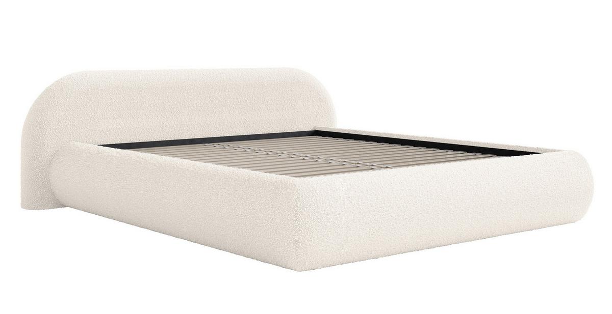 POLSTERBETT Shels Low Creme 160x200 cm - Creme/Schwarz, Kunststoff/Textil (160/200cm) - Selsey