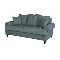 SOFA grau Landhaus, Couch 3-Sitzer 200 cm - Grau, Holz/Textil (200/95/100cm) - Furn.Design