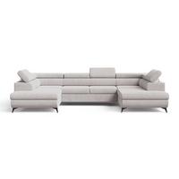 ECKSOFA Argon U Grau - Schwarz/Grau, Holz/Textil (322/190cm) - Graingold