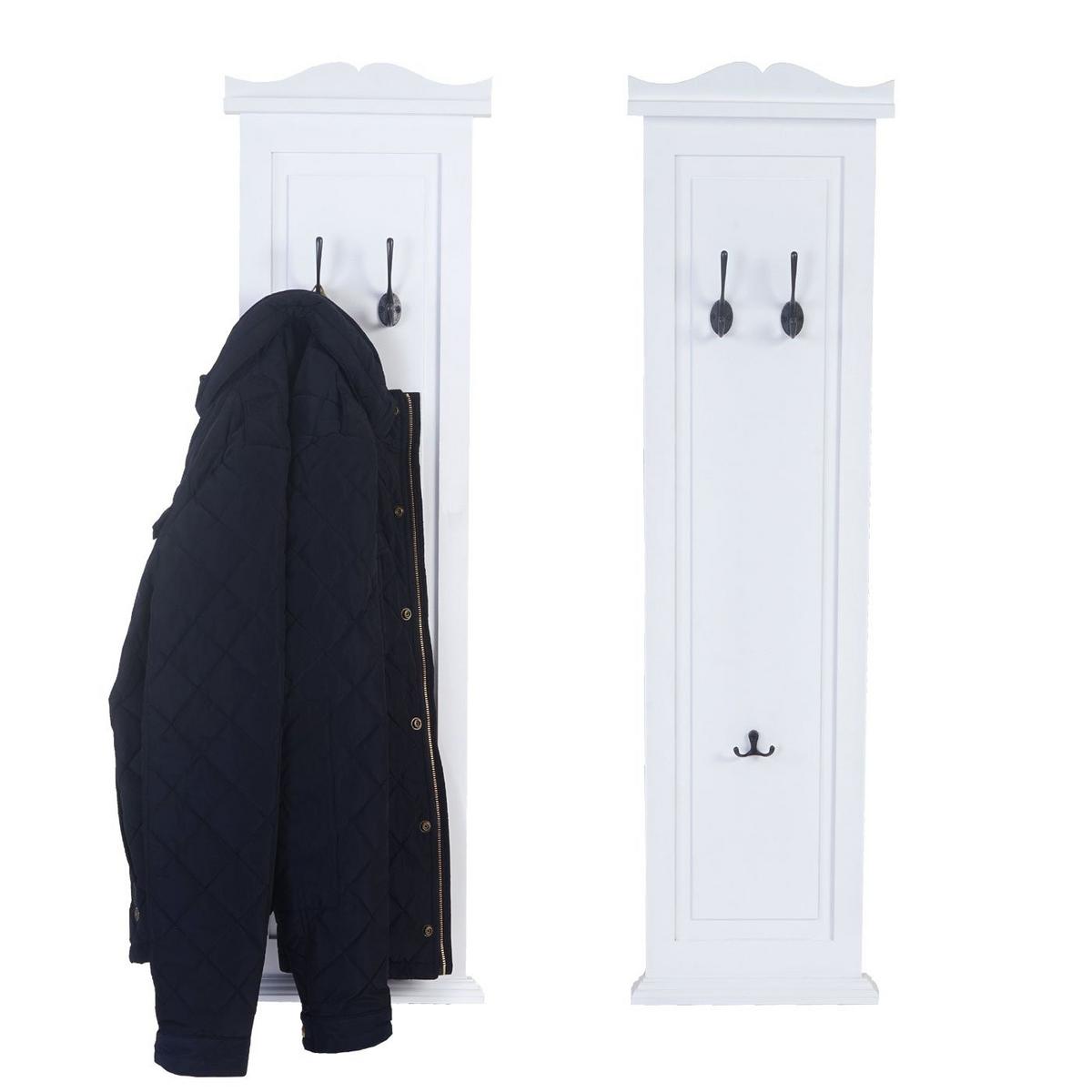 WANDGARDEROBE Weiß 2er-Set - Weiß, Holz (28/109/5cm) - MCW