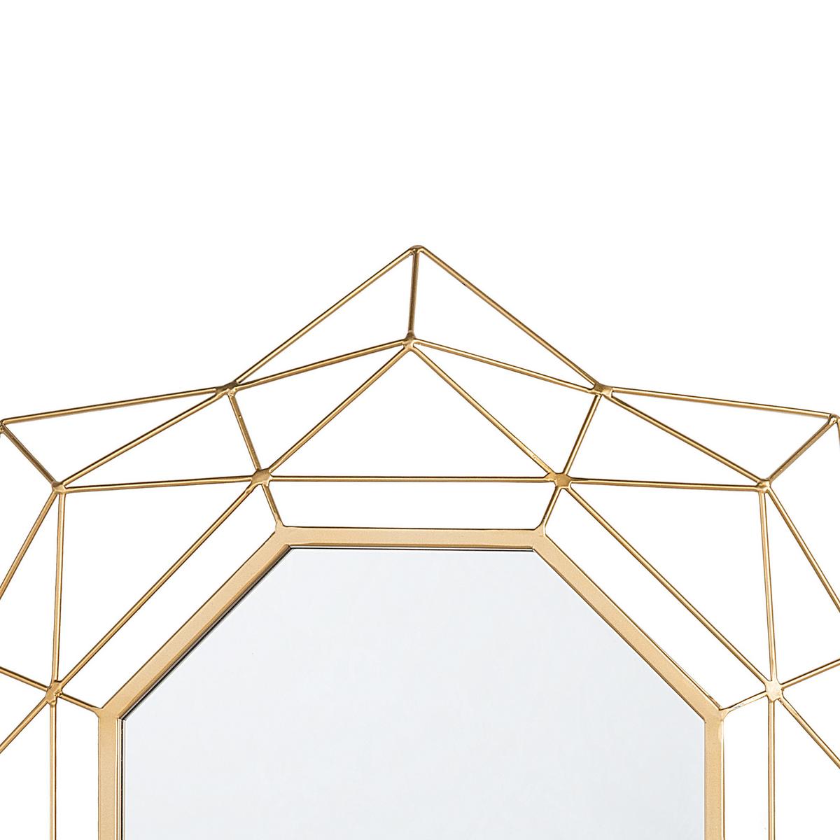 WANDSPIEGEL gold Sternenoptik 60 cm Hillion - Goldfarben, Metall (60/60/4cm) - Beliani