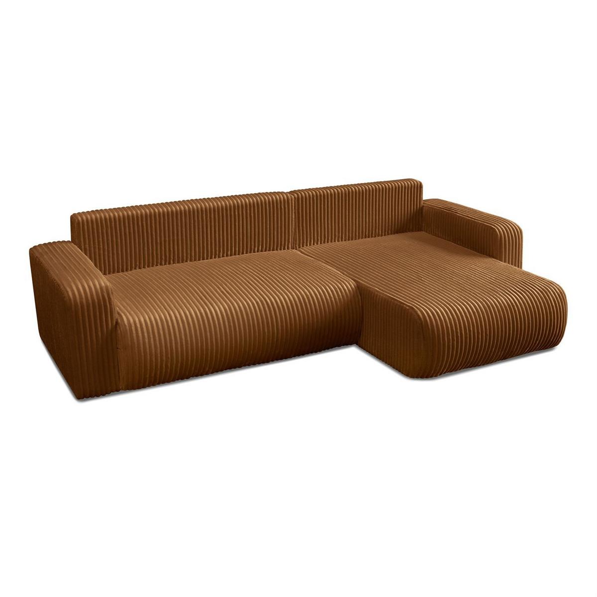 ECKSOFA PRESTIGE SOFT mit Schlaffunktion und Bettkasten, Tilia 56 - Hellbraun, Textil (277/143cm) - Lookway
