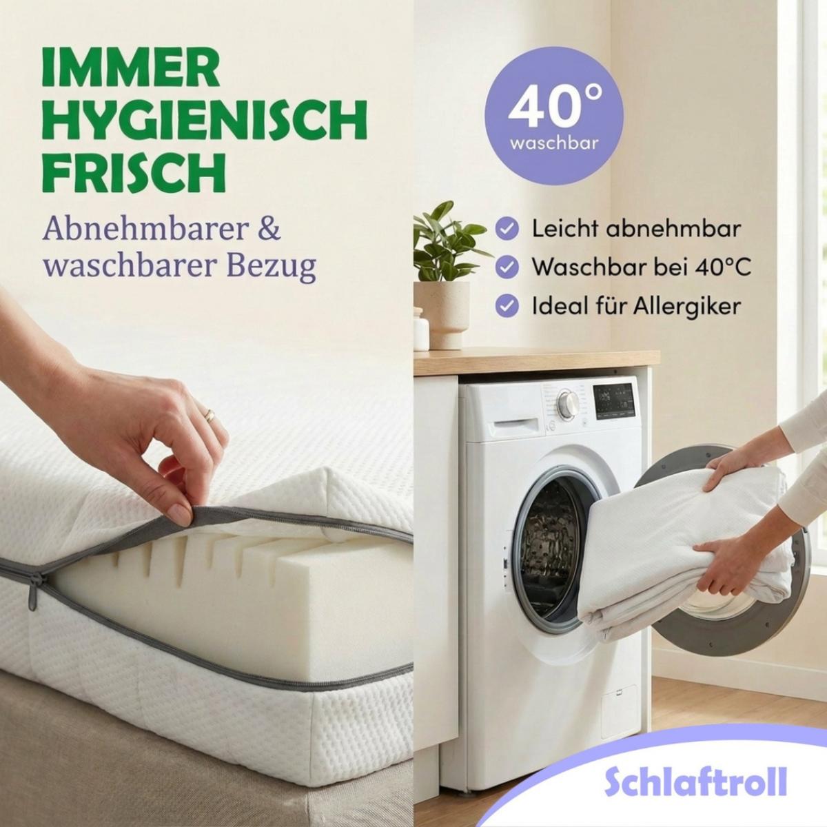 KALTSCHAUMMATRATZE 90x200 cm 25 cm hoch 7 Zonen H2 H3 ergonomisch orthopaedisch atmungsaktiv - Weiß, Textil (90/200cm) - Schlaftroll