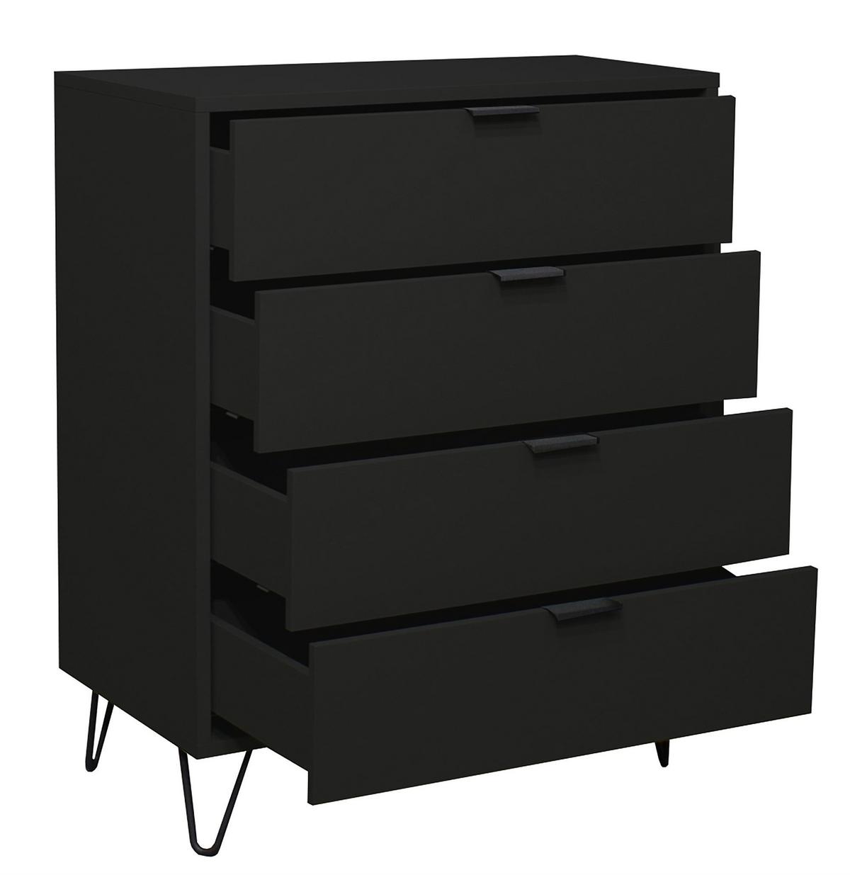 KOMMODE Erna 81x45x102 Anthrazit matt Lack - Anthrazit, Holzwerkstoff (81/102/45cm) - 58aufmkessel