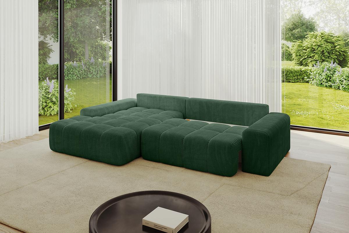 ECKSOFA Ottomane Links ENSI-L - 267x164x69 cm Grün - Grün, Holzwerkstoff/Kunststoff (267/164cm) - ALTDECOR