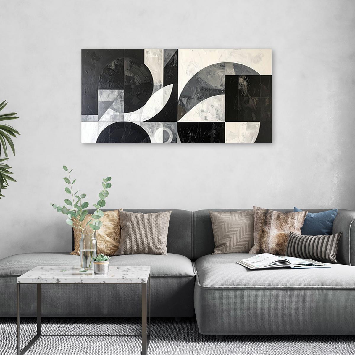LEINWANDBILD 3D und geometrisch 80x40cm - Schwarz, Textil (80/40cm) - Feeby