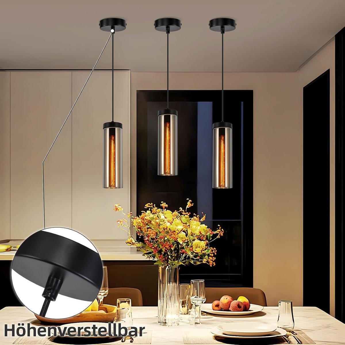 KRONLEUCHTER Morgenar 10.0/10.0/158.0 cm - Schwarz, Glas (158/10/10cm) - ZMH