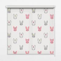 INNENROLLO - Fensterrollo - Rollo - 120x140 cm - Bunte Kaninchen mit Kronen - Pink, Kunststoff (120/140/0.5cm) - TULUP