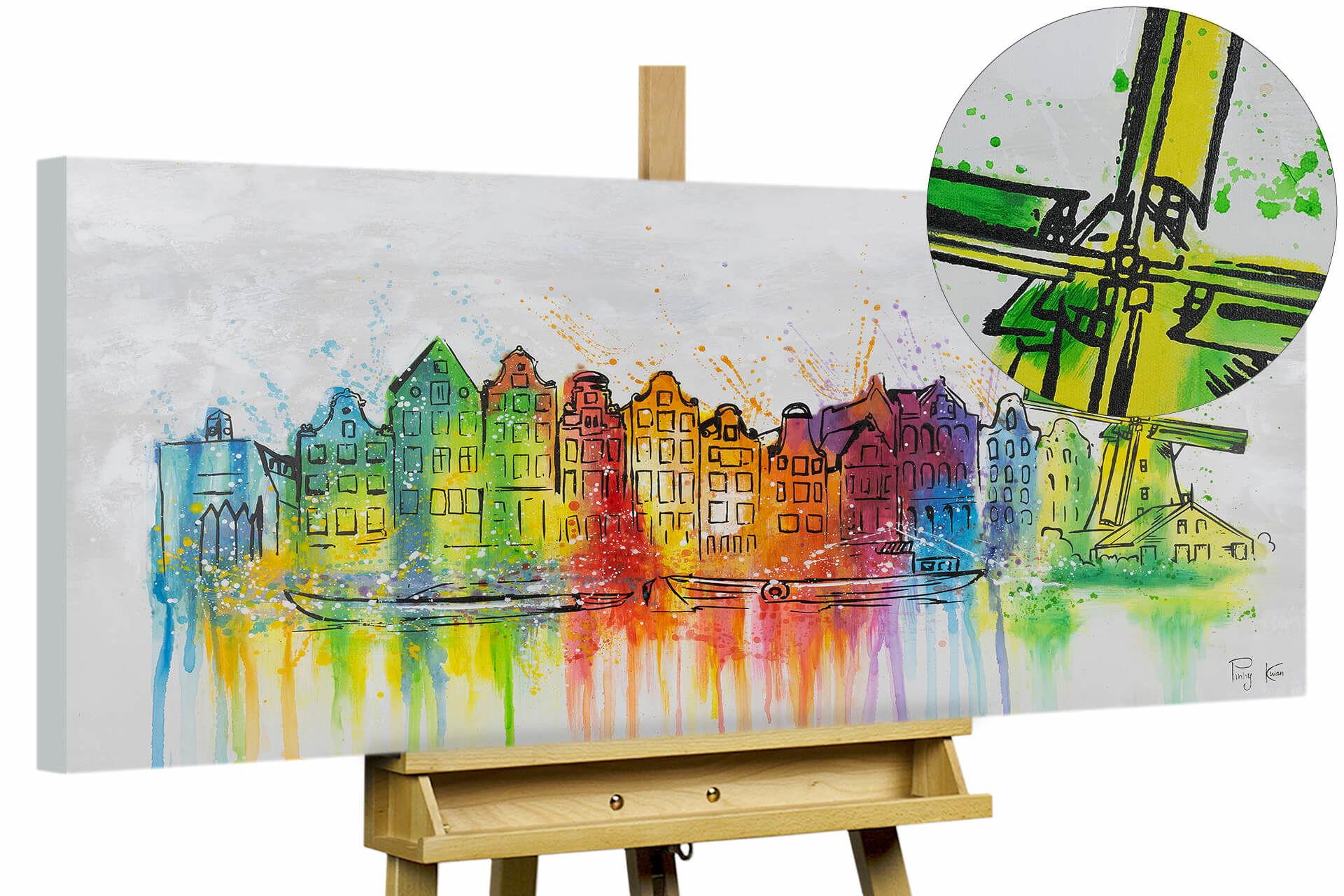 ACRYLBILD HANDGEMALT 120/60 cm - Grau, Holz/Textil (120/60cm) - KUNSTLOFT