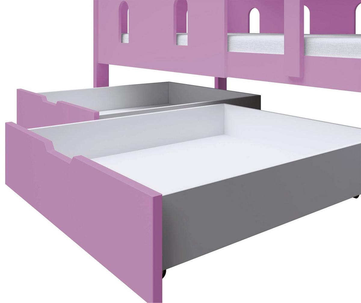 ETAGENBETT Castelo 75x180 cm - Pink, Holz (75/180cm) - Selsey
