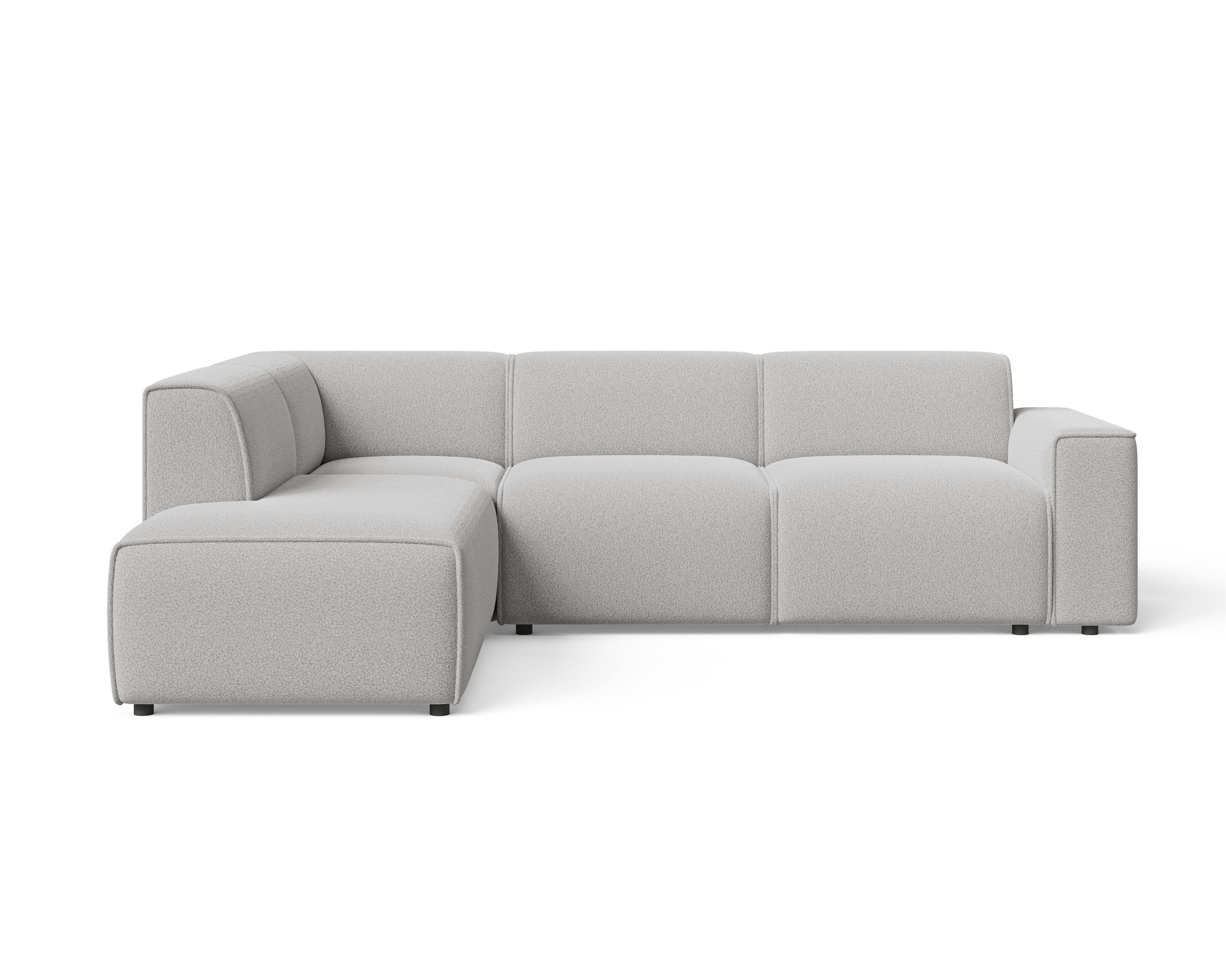 ECKSOFA Eluno Grau Links - Schwarz/Grau, Holz/Kunststoff (220/292cm) - Graingold